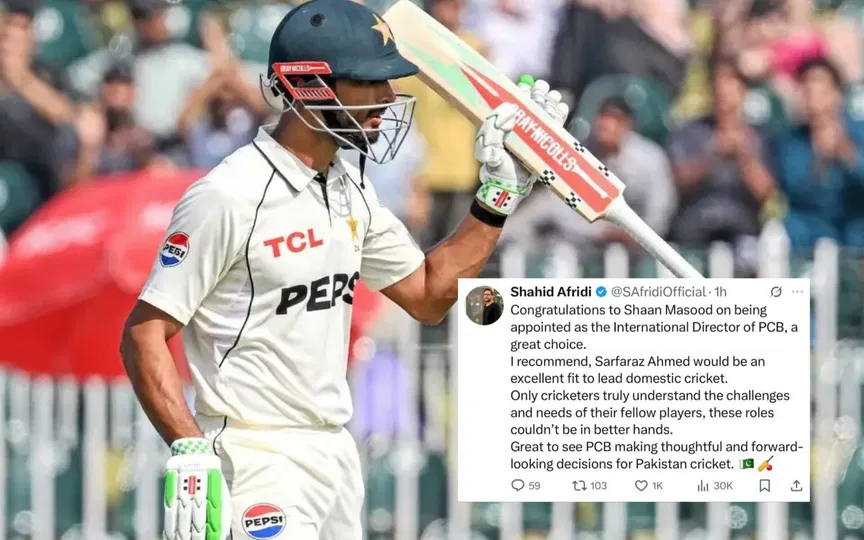 “A great choice…”: Shahid Afridi congratulates Shan Masood on new PCB role